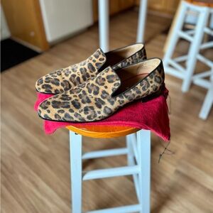 CHRISTIAN LOUBOUTIN DANDELION FLAT VEAU VELOURS  SZ 43.5 LEOPARD PRINT